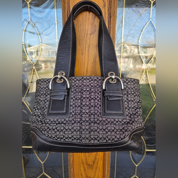 Coach 2007 Soho Signature Canvas Black/Brown Micro C Shoulder Bag - Picture 8 of 8